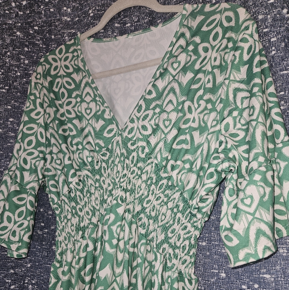 Green Floral Maxi Dress Plus Size XXL - Picture 3 of 5